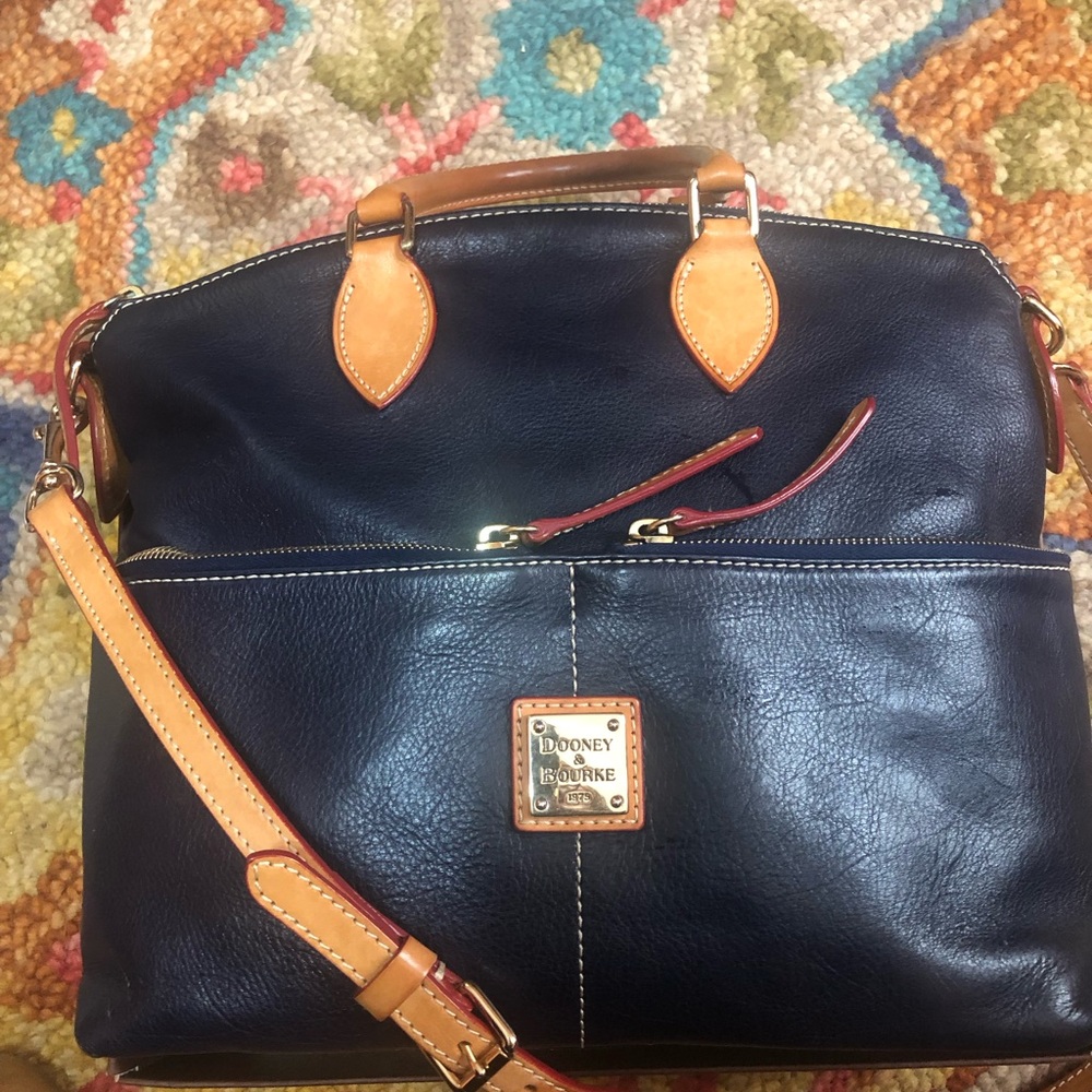 Dooney & Bourke All Weather Leather Navy Blue Satchel